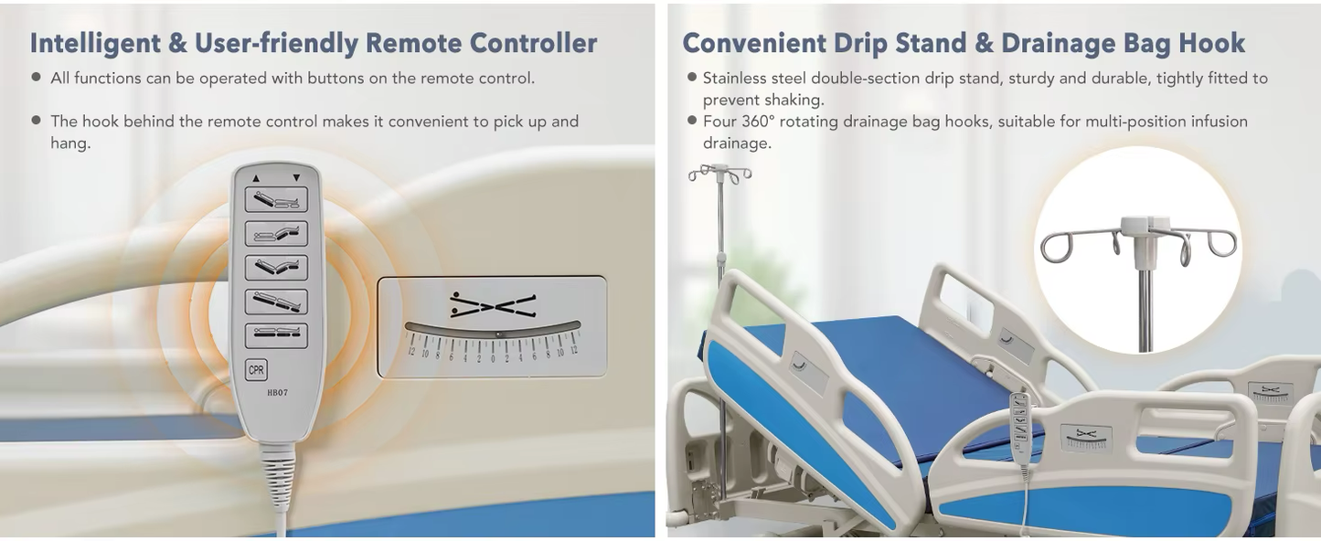 Hospital Bed Electric 5 Functions ICU Nursing Medical Patient Bed Hospital Bed